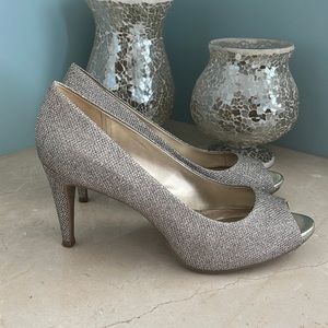 Bandolino Gold Peep Toe Pump